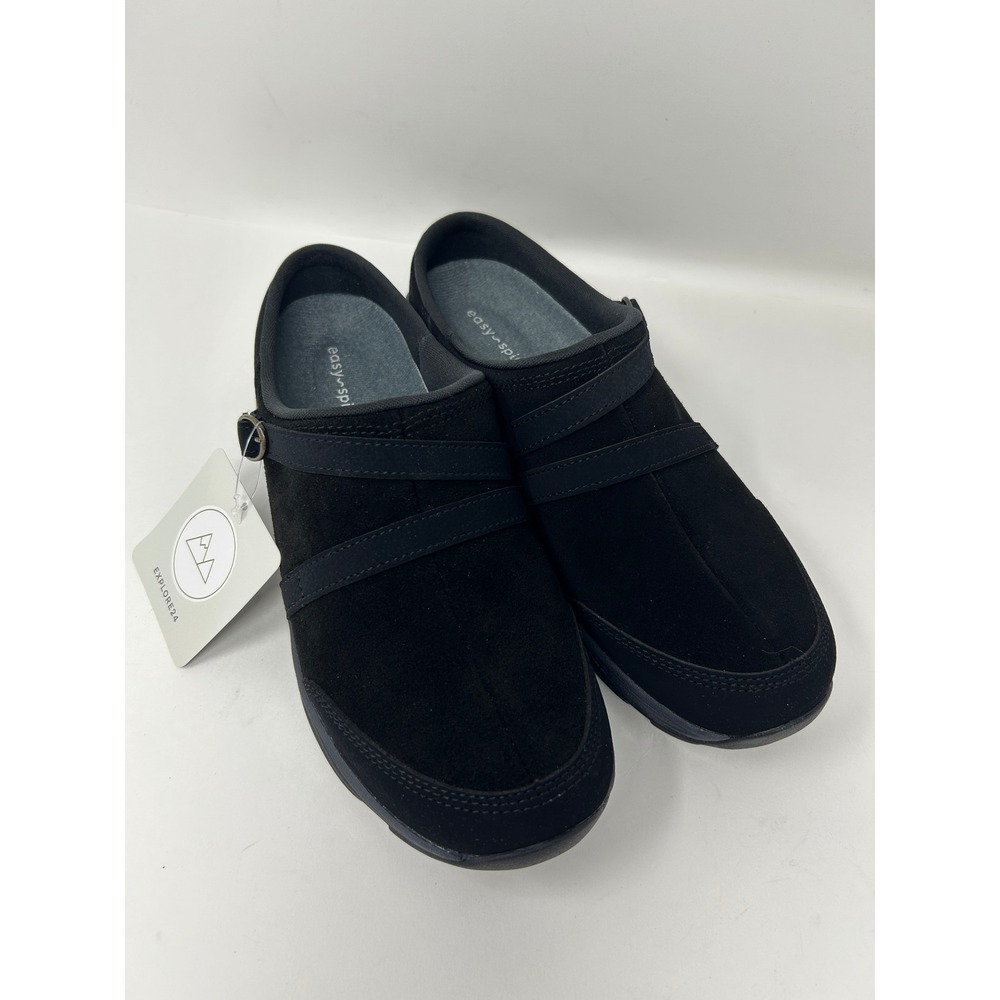 Easy Spirit Explore24 Womens Black Slip On Clogs Comfort Shoes Size 8.5 M NEW